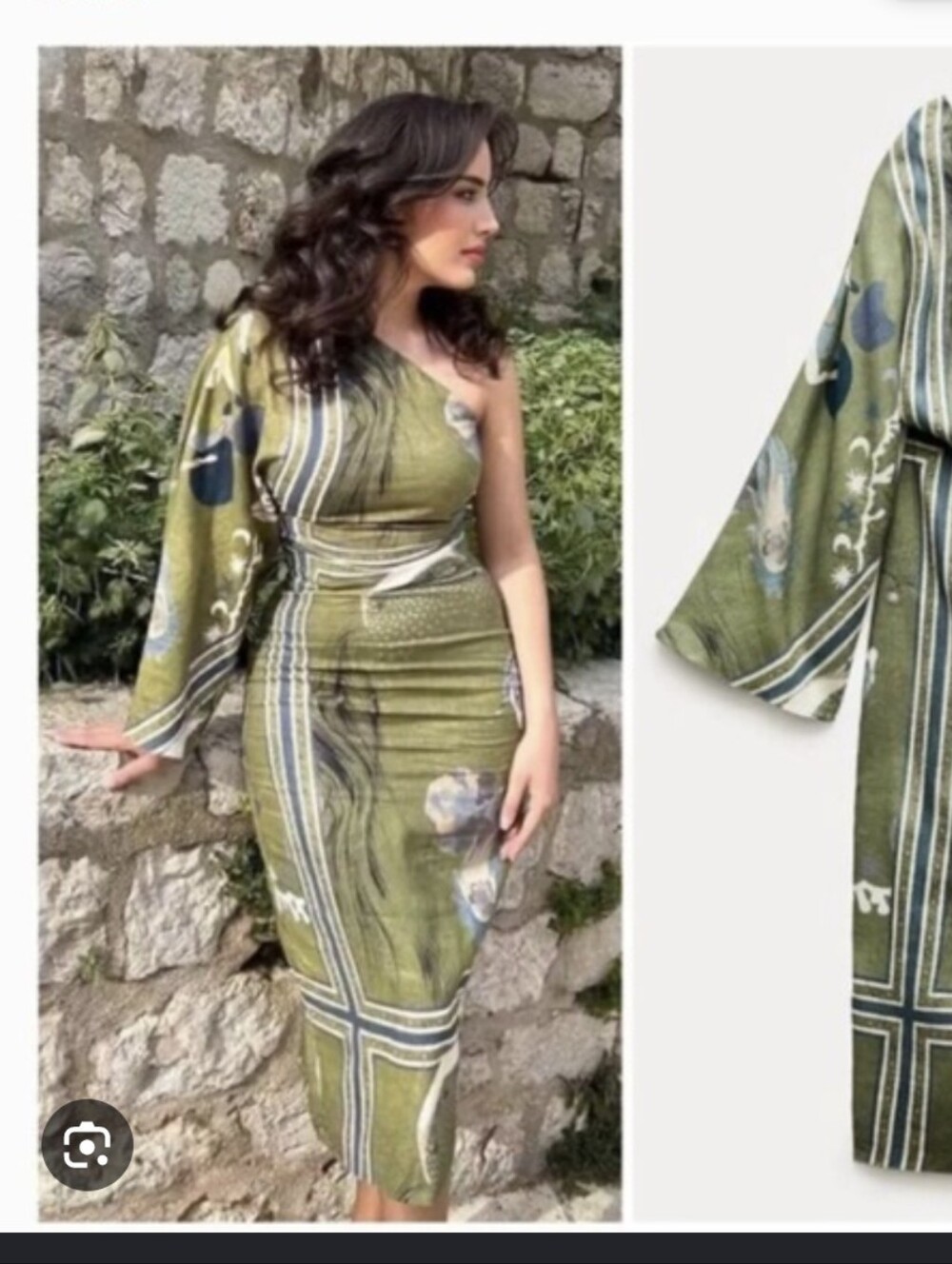 NWT Zara Linen Dress Mystical Print